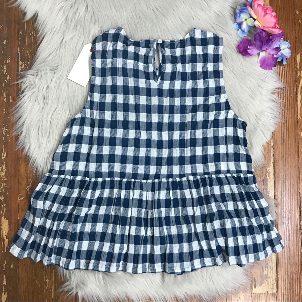 NWT Current/Elliot Gingham Peplum Tank - Picture 4 of 6